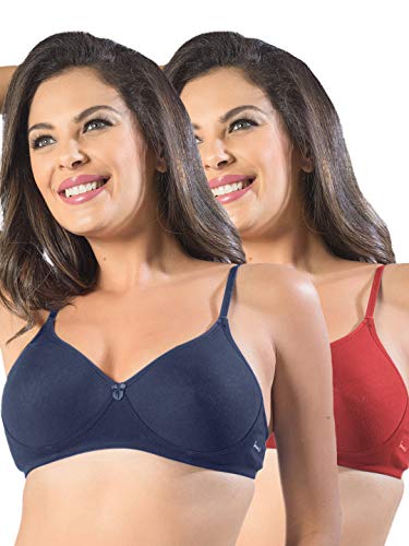 Image of SONARI Womens Non Padded Cotton Bra | Wire Free, Medium Coverage, Seamless Cups, Comfortable Polyester Cotton Blend Fabric | Adjustable Straps, Ideal for Everyday Wear - Smile