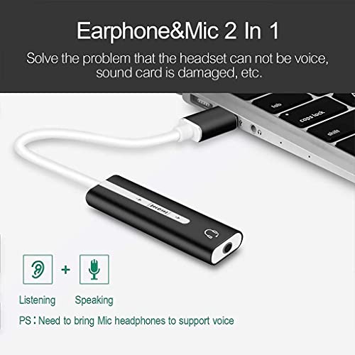 Image of USB Sound Card for Laptop PC with Hi-Fi Magic Voice 7.1CH Audio Card Adapter, USB to Jack 3.5mm Earphone Microphone Speaker (Multicolor)