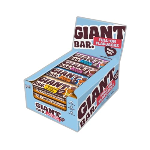 Giant Bars Flapjack Chocolate Topped Mix (Pack of 20) - Bulk Chocolate Bars Individually Wrapped, Snack Bars Multipack | Oat Bars, Chocolate Mix, Flapjack Multipack Bars
