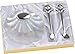 Regalos Más de Más - Estuche de Bautizo de 2 cubiertos infantiles y Concha Bautismal con aplique Laminado en Plata de Ley 925‰. Con Personalizado. (09597)
