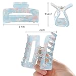 laxizar Hair Claw Clips 8 Pack Tortoise Barrettes Rectangle Shape Clips 3 Inch Fashion Hair Clips for Women - Image 2