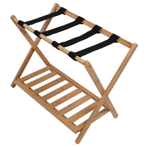 Recopilación de Soportes para maletas comprados en linea. 49 Soporte para Portaequipajes Plegable Extra Ancho y Resistente de Primera Calidad - Diseñado para Maletas - Correas de Cincha Espaciosas - Perchero Horizontal Resistente - Ideal