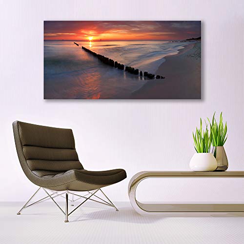 Décoration Murale Plage et Mer pour Salon Lumineux - Tableau Acrylique 140x70 - 4