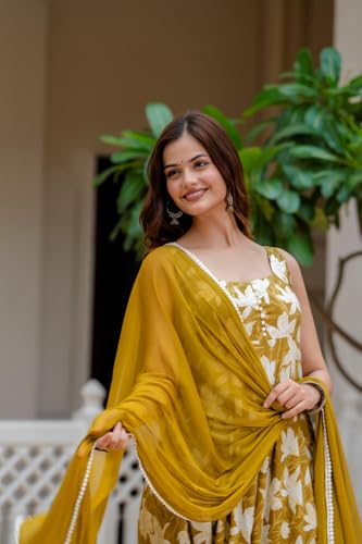 Image of Floral Anarkali Sleeveless Kurta with Dupatta, Maroon and White