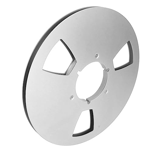 Fydun 10 Inch Empty Tape Reel, 10.5 1 4 Open 3 Wind Reel, Holes Receiver Cord Reels for Recording Opening Easy to Use (Silver)