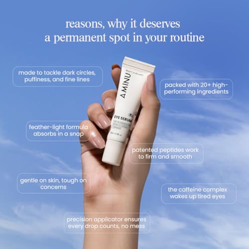 Image of Aminu Eye Serum - Peptide, Caffeine, HA + 15 Actives for Dark Circles, Puffiness, Wrinkles, Fine Lines