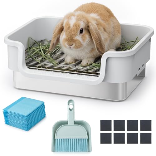 Stainless Steel Sifting Litter Box for Rabbit Bunny 16.913.4 in(LW)