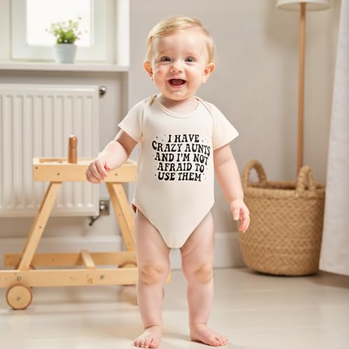 Canis Infant Newborn Baby Boy Girl Funny Auntie Bodysuit Romper Short Sleeve Letters Print Jumpsuit2