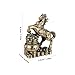 Imagen de Homoyoyo Brass Horse Wealth Estatua pequeña figura de caballo Feng Shui signo del zodiaco chino decoración para el hogar oficina amuleto de la suerte regalo prosperidad
