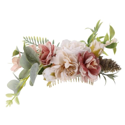KAILIKETIY パールとラインストーンが輝く軽量ウェディングヘアコーム 花飾り付きブライダルヘッドピース 結婚式用花嫁髪飾り 女性と少女向け