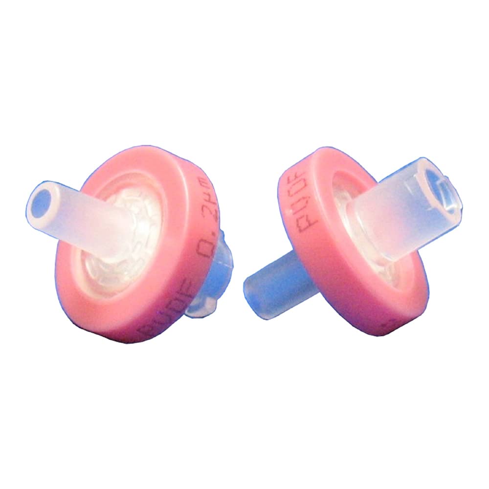 J.G. Finneran FPV0213PF PVDF Mini-Tip Syringe Filter, 13 mm Diameter, 0.2 µm Pore Size, Light Red (Pack of 500)