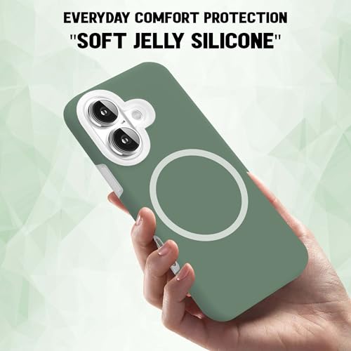 Image of Kratos Soft Silicone Case Cover Compatible with iPhone 16 Plus - Everyday Comfort Protection, Wireless Magnetic Charging Case with Raised Edge Camera & Screen Protection, Shock-Resistant Design