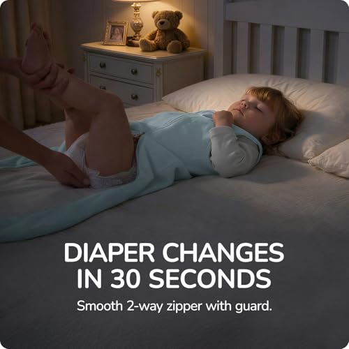 Image of Baby Sleep Sack 18-24 Months, 1.0 Tog Supersoft Thermostatic Cotton Toddler Sleeping Sack for Babies Infant, 2-Way Zipper Baby Wearable Blanket for All Season