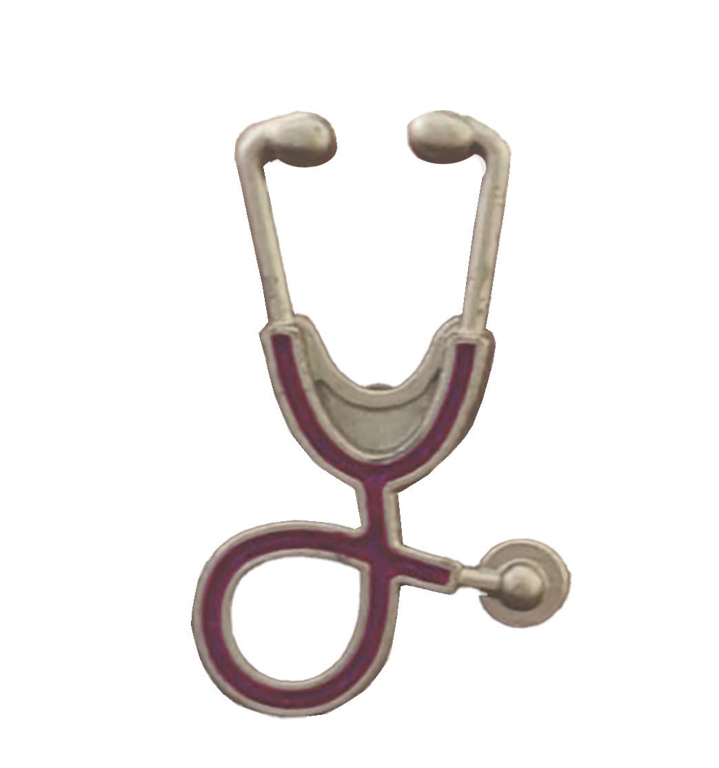 Fuschianet Accessories Stethoscope Silver Color Lapel Pin Brooch for Men and Women, Unisex-image-25
