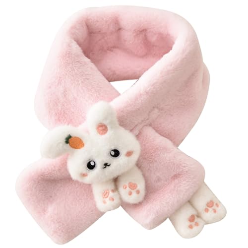 Windproof Toddler Furry Plush Neckerchief Warm Bib Bunny Scarf Plush Scarfs