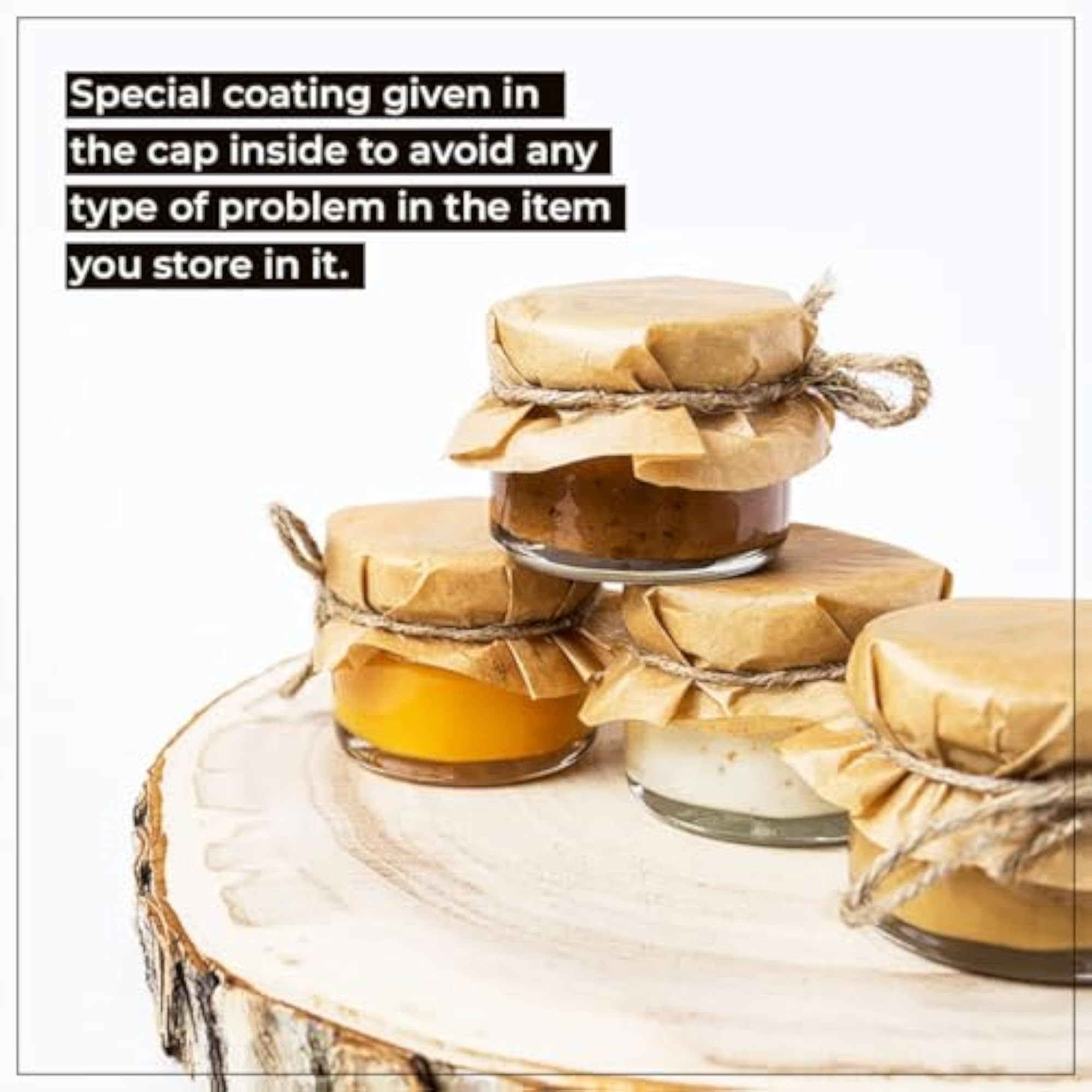 Small Glass Jar with Golden Airtight Lid, Pack of 3