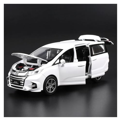 Modelos A Escala Modelo De Coche Escala 1 32 para Honda Odyssey Modelo De Coche Fundido Presión Simulación Sonido Y Luz Regalo Navidad Decoración del Hogar(White)