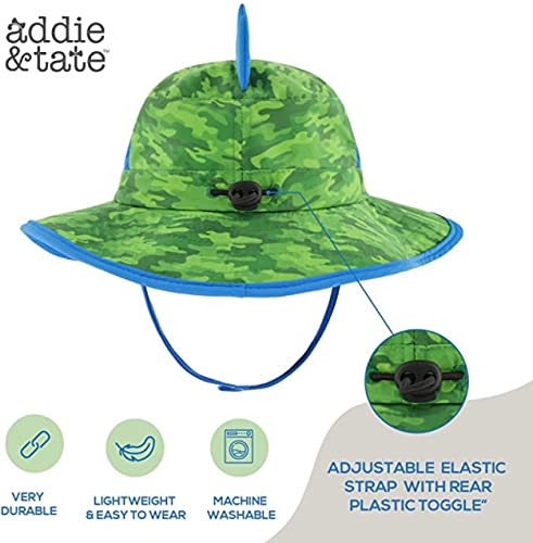 Addie & Tate Toddler Sun Hat For Kids Uv Protection Beach Bucket Hat For Girls & Boys Fishing Safari Play Hat (Camo Dino, 4-7 Years) #TOP4