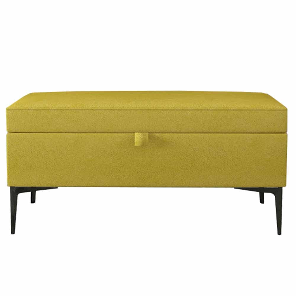 Pouf repose-pieds design en tissu techno avec coffre de rangement de 60cm