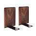 Buchstützen aus Holz, buchstütze, Black Walnut Buchstützen Unterstützung für Regale, 17x13 cm Anti-Rutsch-Buchstützen Organizer Aufbewahrungshalter für Zuhause, Büro, Bibliothek(Quadrat)