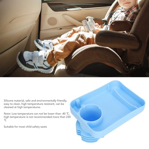 Image of Car Seat Tray for Kids, Car Tray Thickened Silicone Cup Holder Tray Car Seat Attachable Storage Organizers Car Seat Snack Tray Car Seat Cup Holder Tray Car Seat Tray for Snacks Toys Books Travel