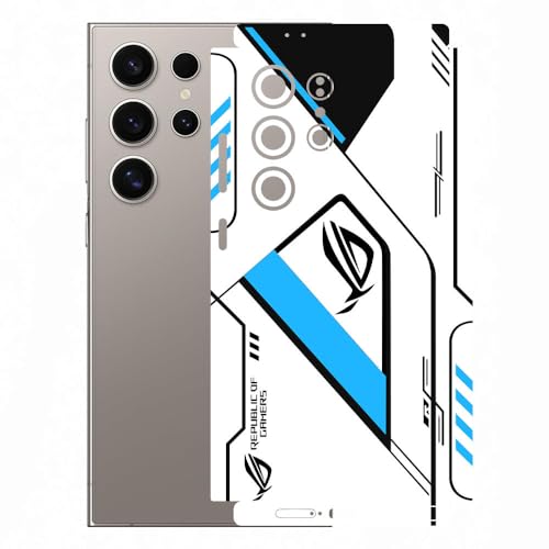 Image of AtOdds Mobile Skin Sticker Wrap | Compatible for Samsung S24 Ultra (5g) | Scratchproof Matte Finish | Full Coverage for All Sides & Camera Protection (Design - RogBlue)