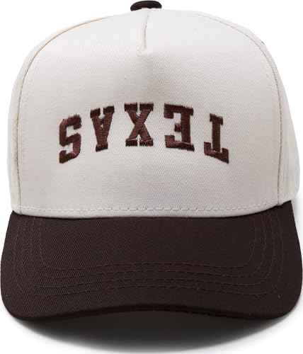 Funky Junque Kids Trucker Hat Baseball Cap - Texas (Upside Down) - Brown/Beige (X-Small - 0-12 Months)