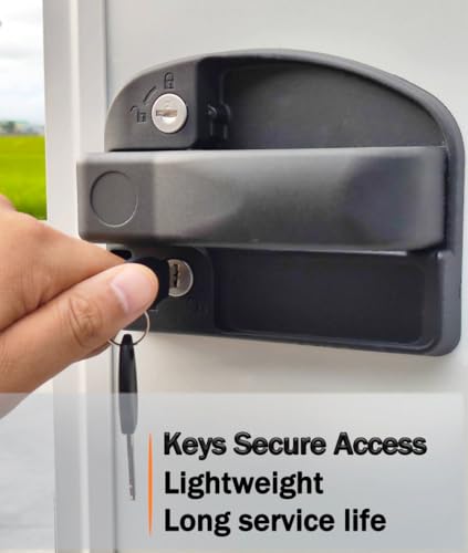 Image of RV Master- Upgraded RV Door Lock Replacement with Paddle Deadbolt, Camper Door Handle Latch, RV Enclosed Travel Trailer Entry Door Lock with Keys for Camper Horse Trailer Cargo, Fits 2.75 inchx3.75 inch Holes