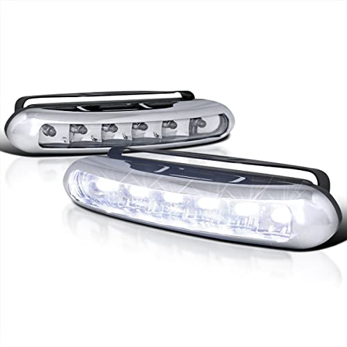Spec-D Tuning Universal LED Daytime Running Bumper Fog Lights Lamps, Left + Right Pair