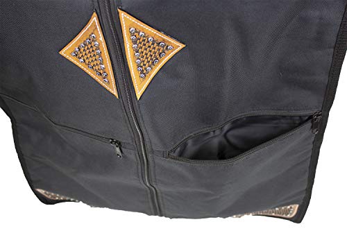 Tahoe Premium Durango Western Garment Carry and Storage Bag - Three Layer Waterproof Padded Construction - Hand Tooled Basket Weave Leather Accents3