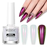 MIZHSE Chrome Nail Polish Aurora Chrome Liquid for Gel Nails, Glitter Mirror Chrome Powder Iridescen