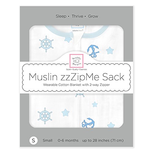 Image of SwaddleDesigns Muslin zzZipMe Sleeping Sack, for Baby Boy and Girl, Wearable Blanket with 2-Way Zipper