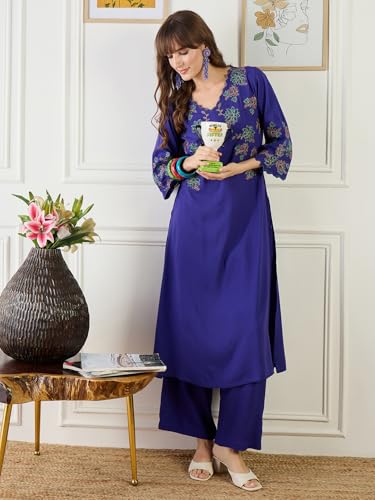 Image of INDO ERA Womens Viscose Rayon Printed Kurta Pant Set