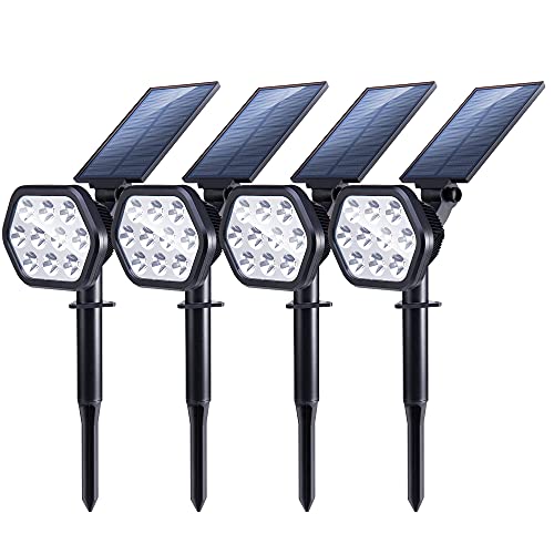 Nekteck Solar Lights Outdoor,10 LED Landscape Spotlights Solar Powered Wall Lights 2-in-1 Wireless Adjustable Security Decoration Lighting for Yard Garden Walkway Porch Pool Driveway