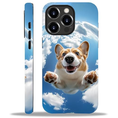 yicomon Compatible with iPhone 15 Pro Max Case, Cute Corgi Dog Pattern Print Matte Phone Case Durable Fashion Funny Liquid Silicone Case Soft Anti-Scratch Shockproof Protective Cover