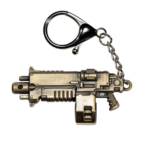 Starforged Warhammer 40K Space Marines Boltgun brelok kosmiczny marine 2 broń wisiorek, Bronzn, S