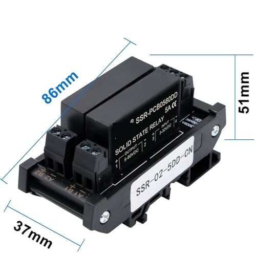 Relais statique 4 canaux DC DC 5A module SSR rail DIN - 6
