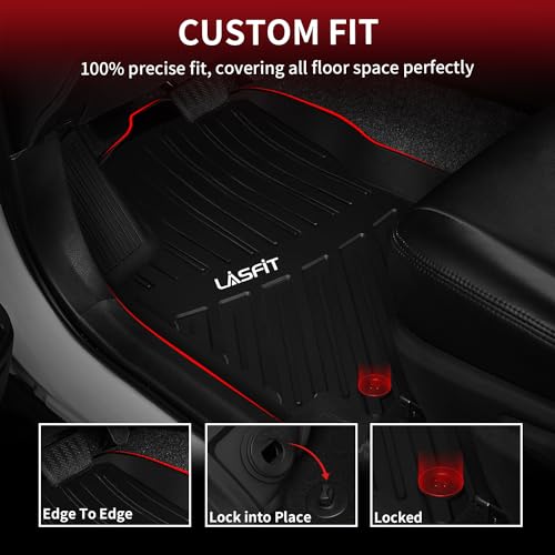 Image of LASFIT Floor Mats for Toyota RAV4 2013-2018(Not Fit Hybrid) All Weather TPE Mats Custom Fit Floor Liner for Toyota RAV 4 LE /XLE /SE /Limited /Adventure Front and Rear 2 Row Car Mats,Black