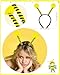 Dolkoic Bee Headband Butterfly Antenna Headband Glasses Set for Adult Bee Costumes Accessories