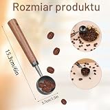 Yuannee Miarka do kawy, 15 ml, łyżka stołowa premium, drewniana łyżka ze stali nierdzewnej, z długim uchwytem z naturalnego orzecha włoskiego, precyzyjna łyżka stołowa do kawy, herbaty, przypraw