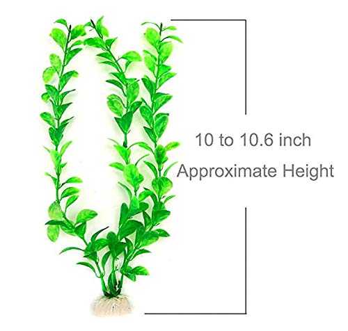 Waf Aquarium Fish Tank Green Plastic Artificial Plants 10.6 Inch High Set Of 3Pcs #TOP1