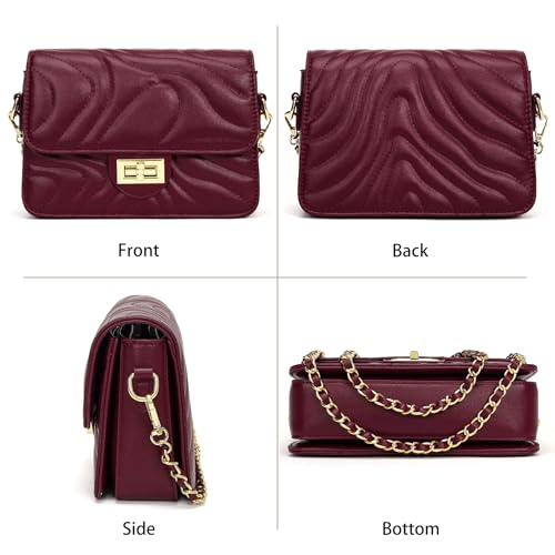 Small Quilted Shoulder Bags for Women Vegan Leather Crossbody Bag Trendy Ladies Clutch Bag Cross Body Purses with Chain Strap2