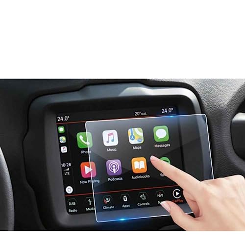 Écran de navigation tactile protégé : film verre trempé anti-choc Renegade Uconnect 7