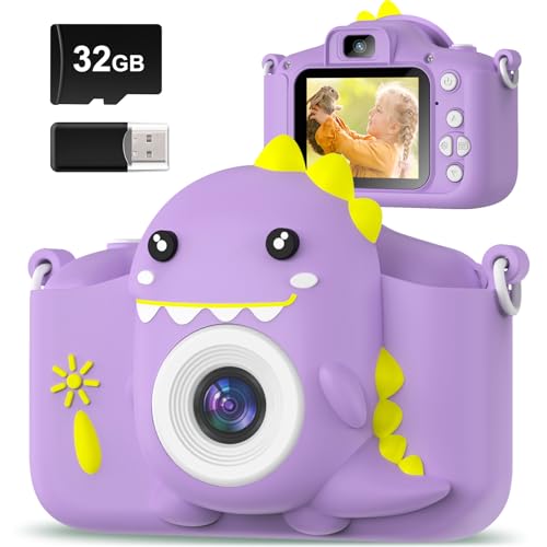 Hangrui Kids Camera, 20MP Kids Digital Dual Lens Camera with Silicone Case 2.0 Inch IPS Screen 1080P Video Camcorder, 32GB Card,Shockproof Childrens Camera Toy for Boys & Girls Age 3-12(Purple) Hangrui Kids Camera, 20MP Kids Digital Dual Lens Camera with Silicone Case 2.0 Inch IPS Screen 1080P Video Camcorder, 32GB Card,Shockproof Childrens Camera Toy for Boys & Girls Age 3-12(Purple)