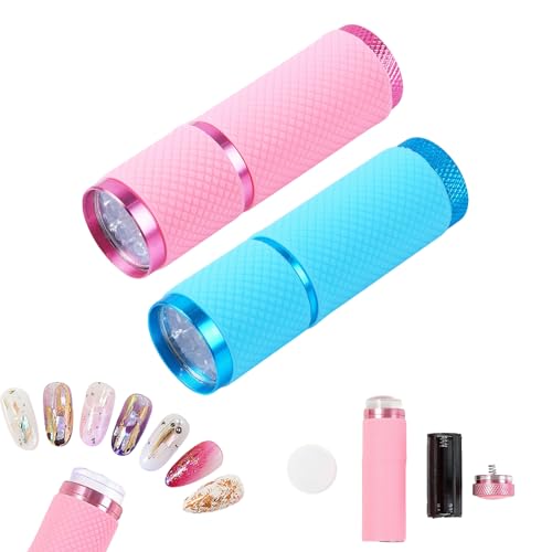 2 Pack Small Torch Mini Torches Super Bright with 9 LEDs Kids Torch with Lanyard Glow in Dark Torches Battery Powered Pocket Tor-ch for Kids Adult Camping Hiking Outdoor(Battery Not Included)