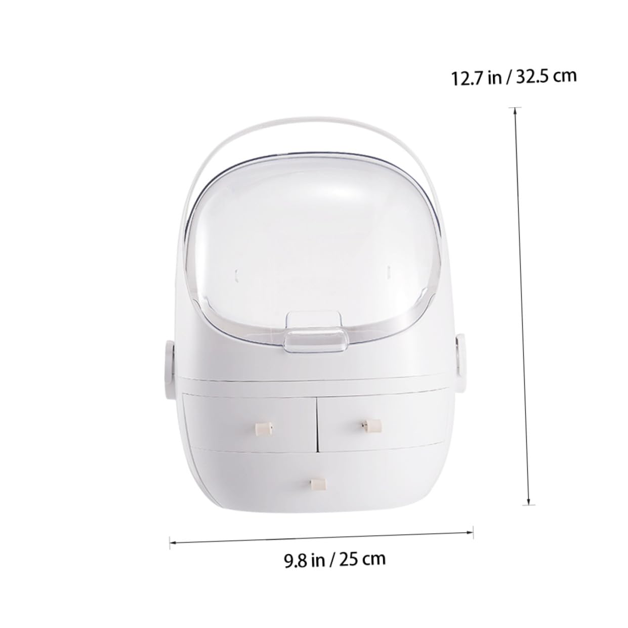 Organizador de Maquillaje Abs Asa, Diseño Transparente para Tocador