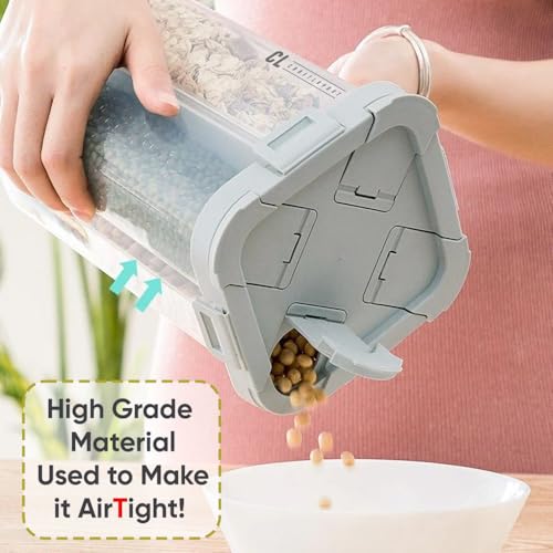 Image of 4 Section Storage Container 2000 ML | 4 in 1 Airtight Food Grain Storage Dispenser | Multi Compartment Container for Rice, Lentils, Beans & Cereals | BPA-Free Kitchen Organizer with Lid