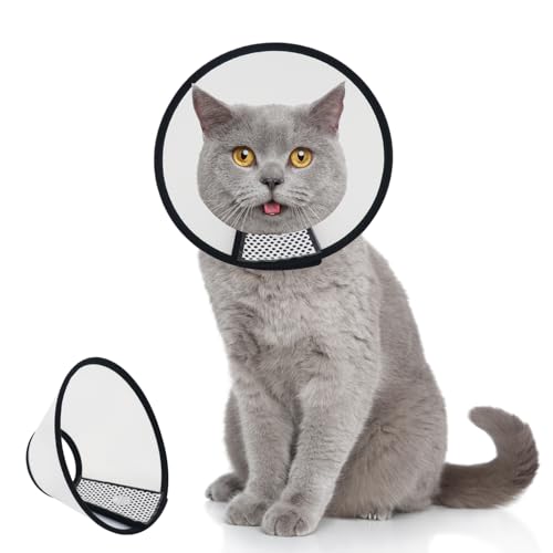 Image of Dog Cone After Surgery, Adjustable Pet Recovery Collar for Dogs and Cats, Plastic Elizabethan Neck E-Collar Stop Licking Wounds (XXS-D)