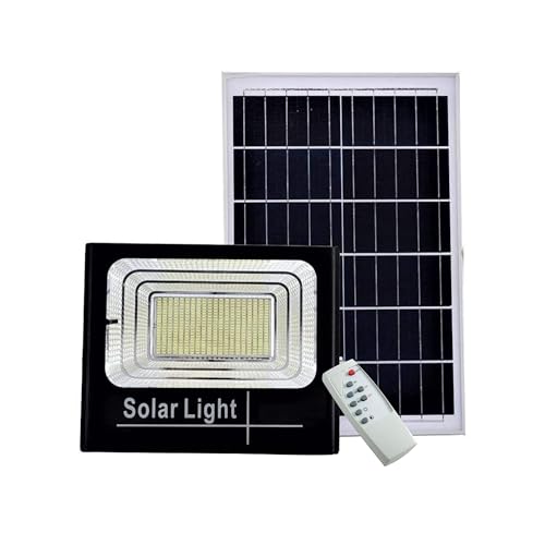 Clicled Faro Led Esterno con Pannello Solare 100W Luce Fredda 6500K - Proiettore LED a Energia Solare con Sensore Crepuscolare Telecomando Incluso, Faretto Protezione IP67 per Giardino e Cortile