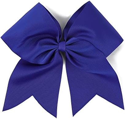 AMYDECOR 7 Inch Jumbo Solid Color Bows with Alligator Hair Clips For Girls and Women (Royal blue)